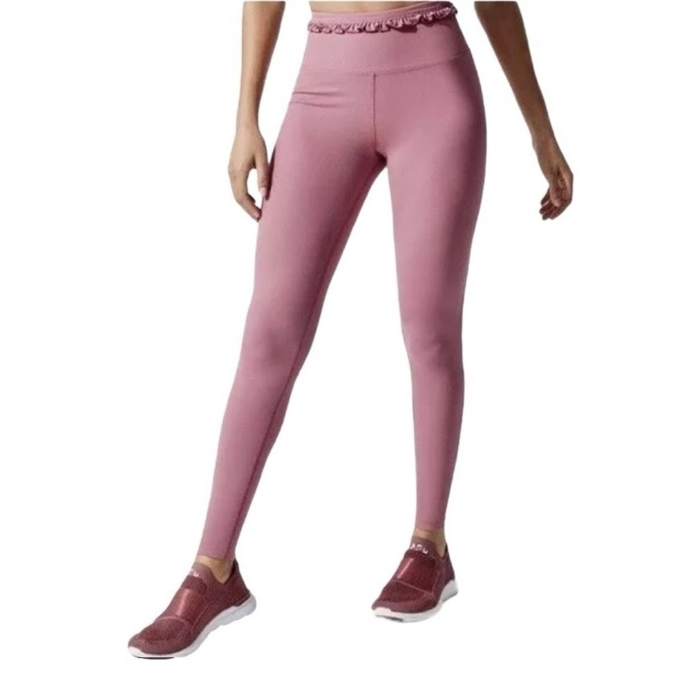 Year of Ours Samba Ruffle Legging in Rose Pink Size Medium.